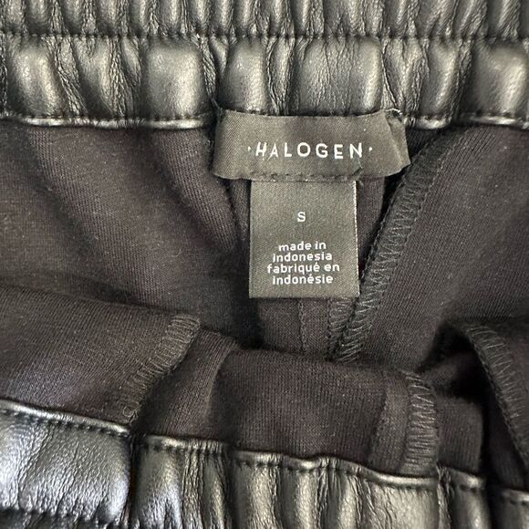 Halogen Faux Leather Elastic Waist Black Pants New! - Picture 7 of 8